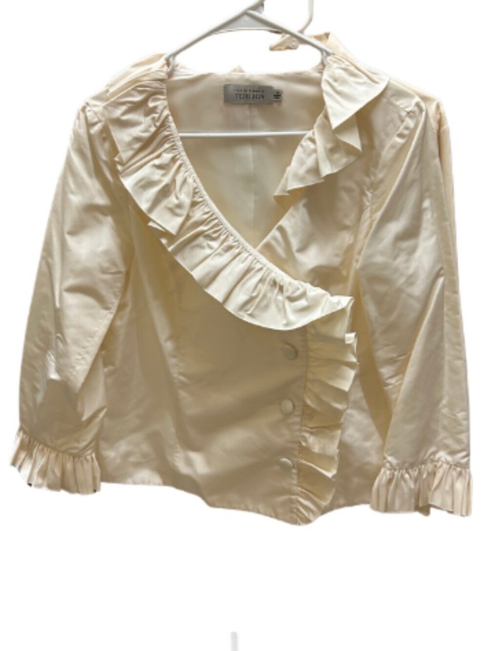 Teri Jon Wrap Top - Cream - Small